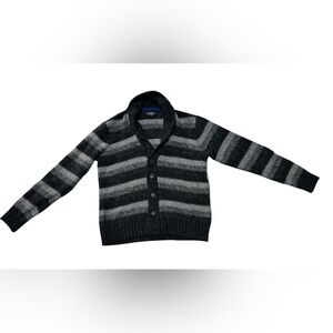 Kenneth Cole Reaction Gray Striped Wool Blend Sweater In Men’s Size L